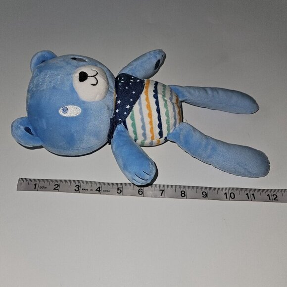 Stepping Stones Blue Teddy Bear Plush 12" Lovey Stuffed Animal Toy - Picture 7 of 9